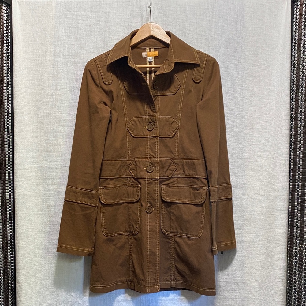 Tulle Brown Trench Style Jacket
